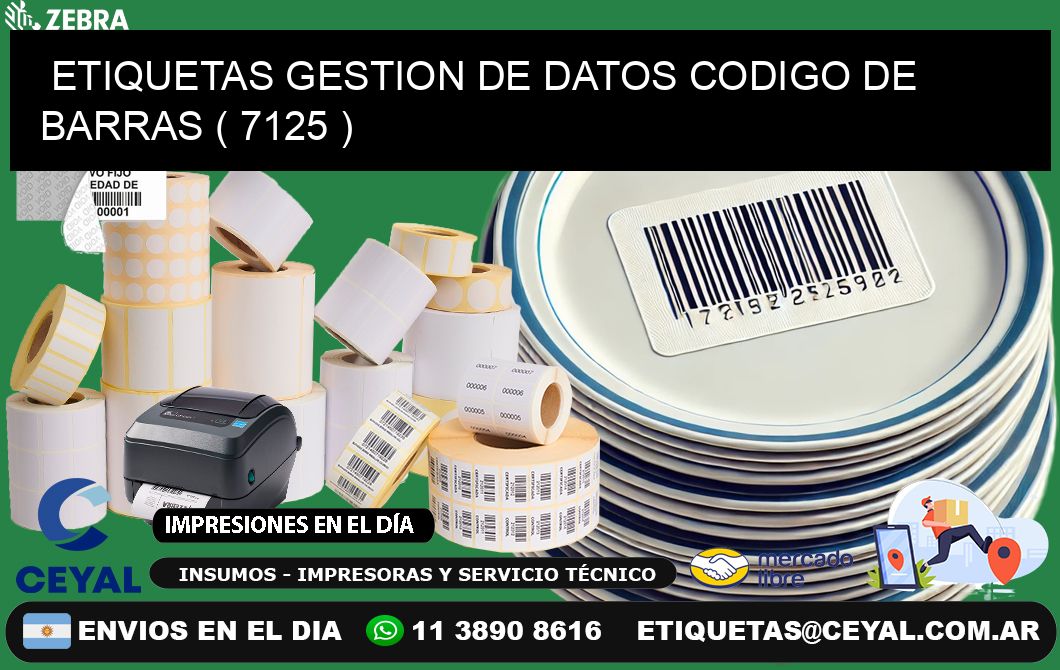ETIQUETAS GESTION DE DATOS CODIGO DE BARRAS ( 7125 )