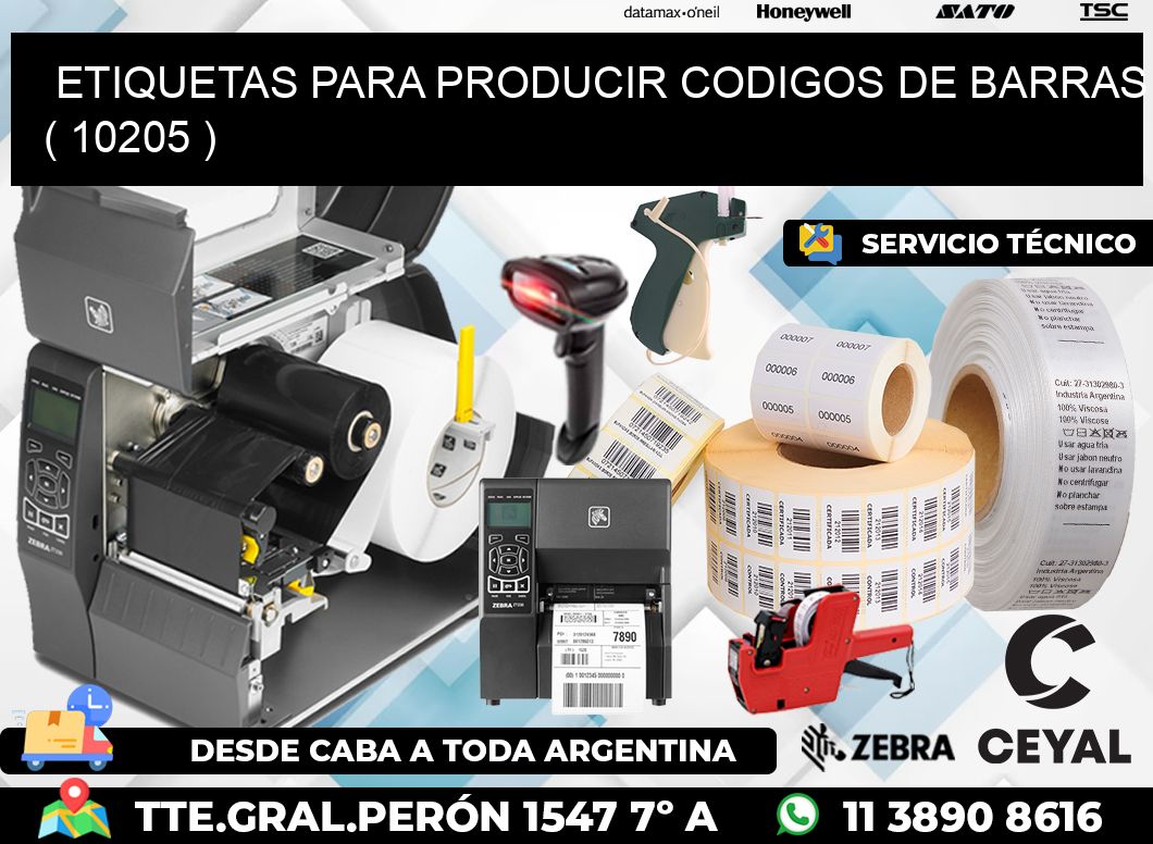 ETIQUETAS PARA PRODUCIR CODIGOS DE BARRAS ( 10205 )