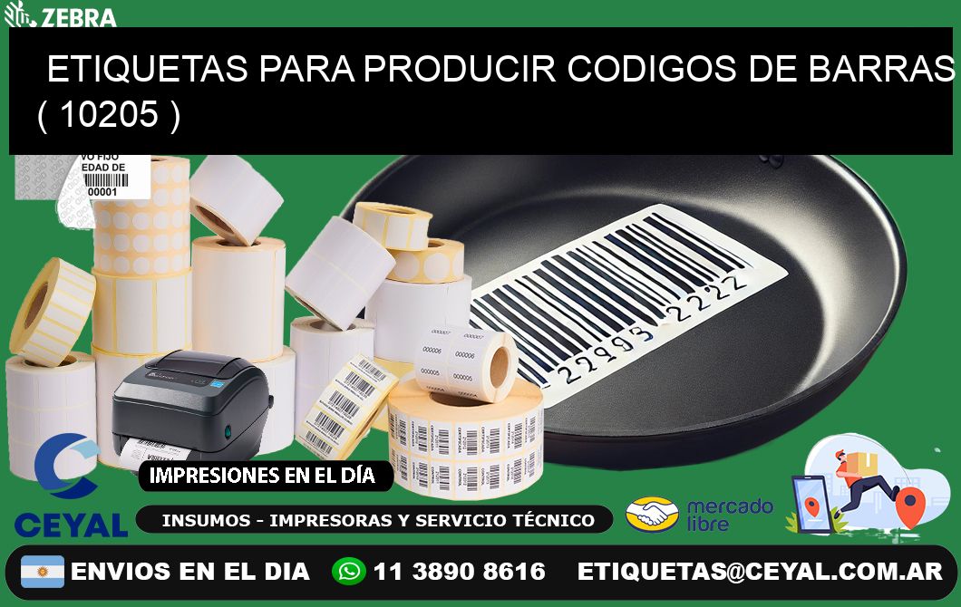 ETIQUETAS PARA PRODUCIR CODIGOS DE BARRAS ( 10205 )