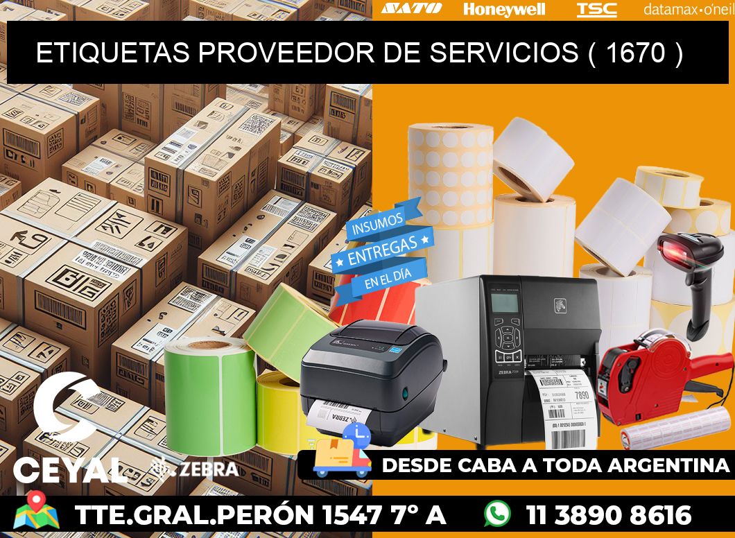 ETIQUETAS PROVEEDOR DE SERVICIOS ( 1670 )