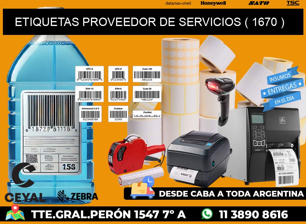 ETIQUETAS PROVEEDOR DE SERVICIOS ( 1670 )