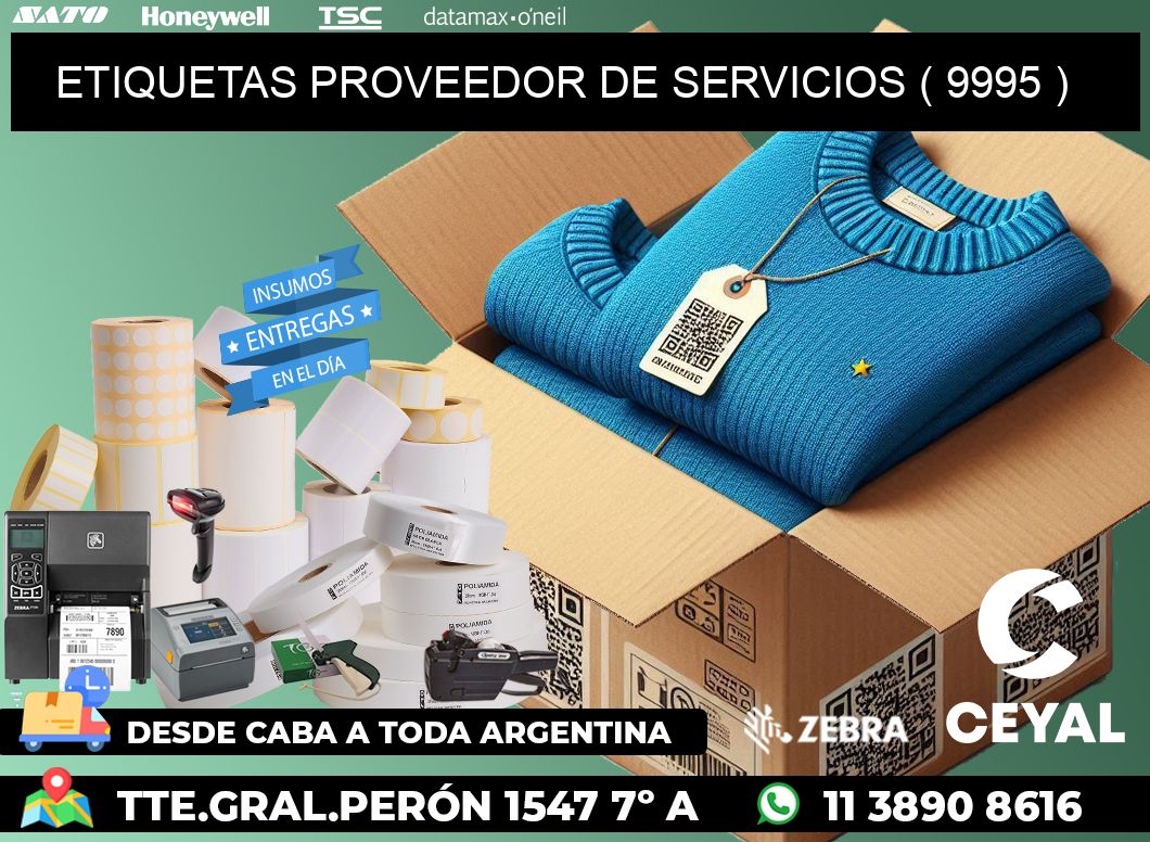 ETIQUETAS PROVEEDOR DE SERVICIOS ( 9995 )
