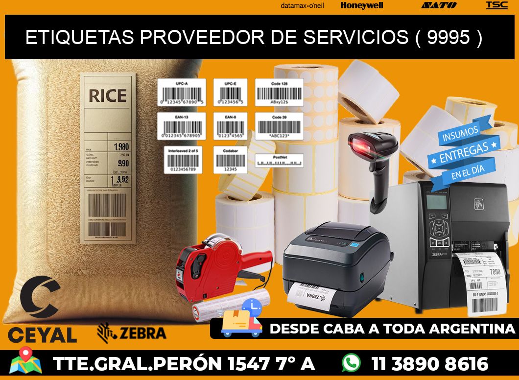 ETIQUETAS PROVEEDOR DE SERVICIOS ( 9995 )