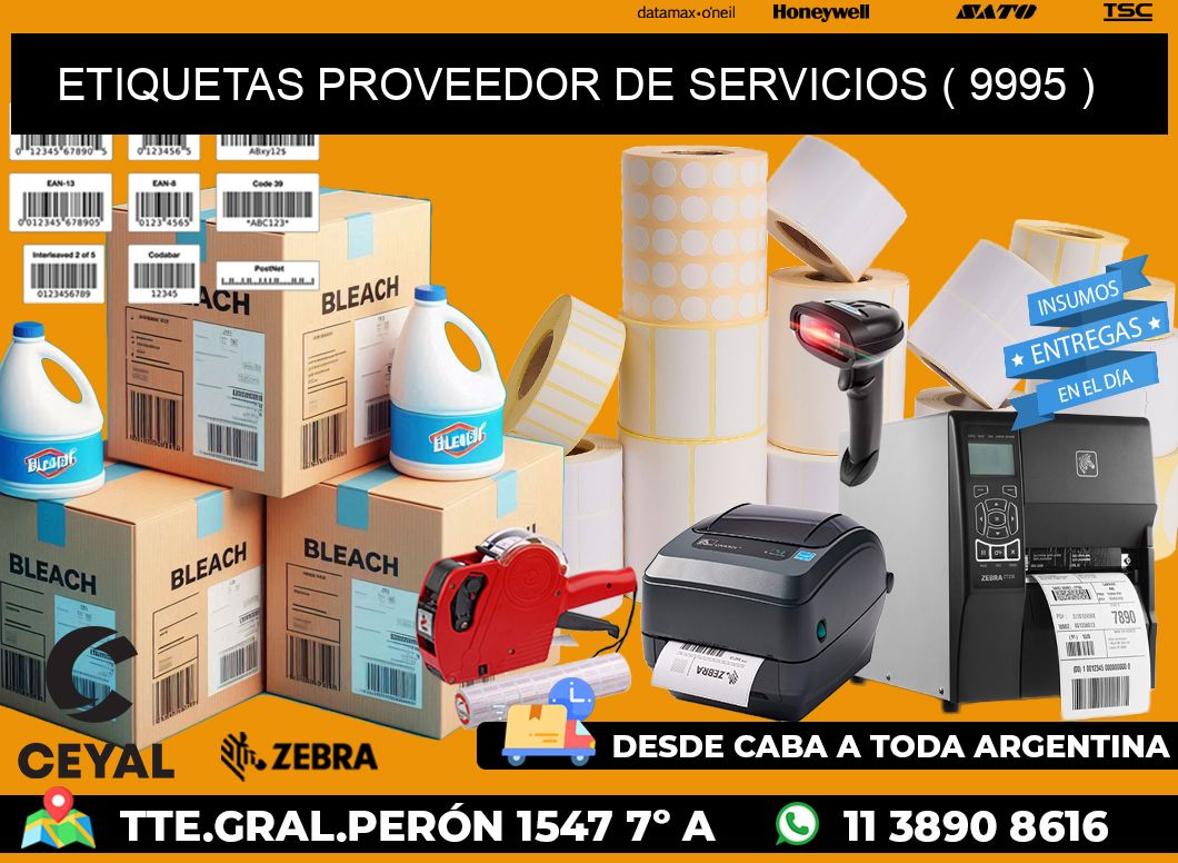 ETIQUETAS PROVEEDOR DE SERVICIOS ( 9995 )