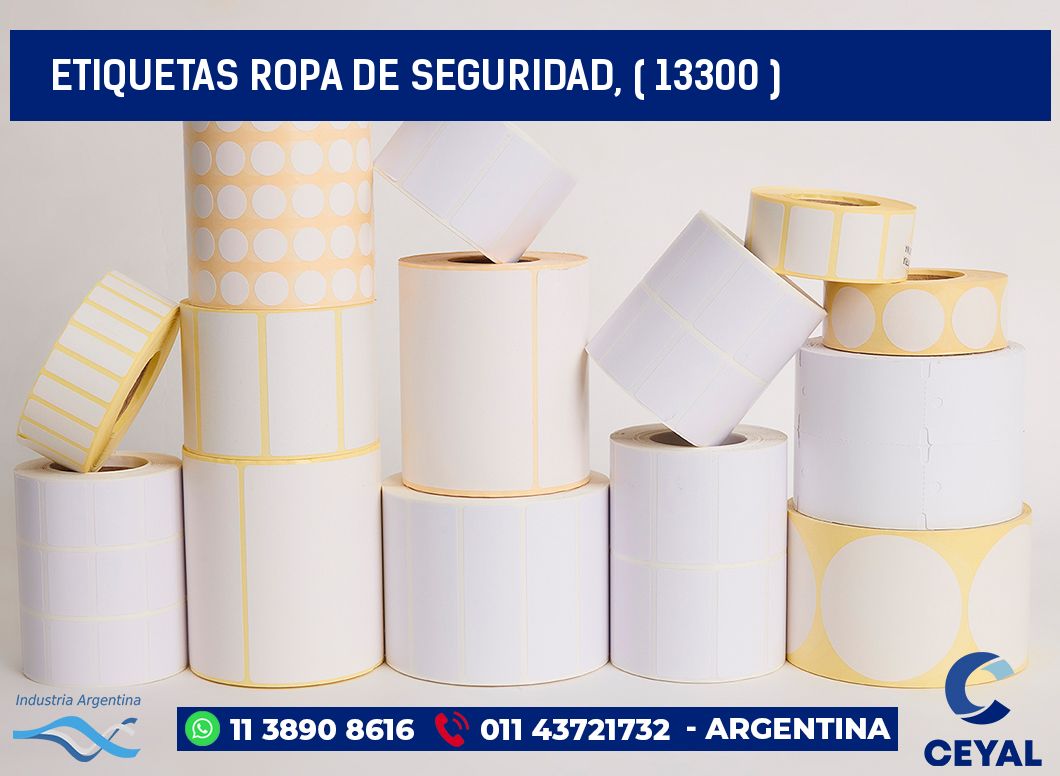 ETIQUETAS ROPA DE SEGURIDAD, ( 13300 )