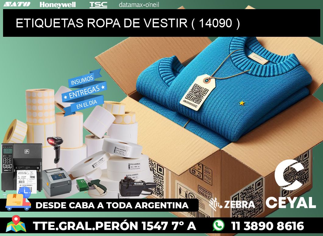 ETIQUETAS ROPA DE VESTIR ( 14090 )