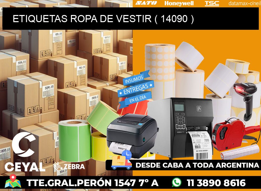 ETIQUETAS ROPA DE VESTIR ( 14090 )