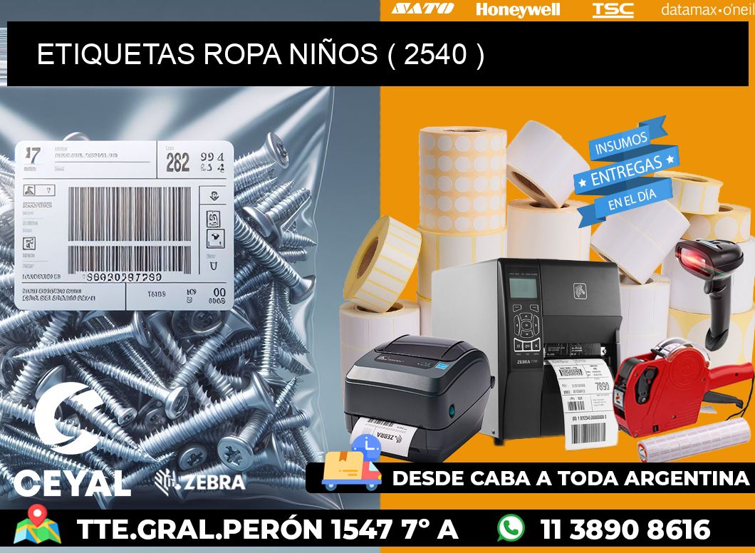 ETIQUETAS ROPA NIÑOS ( 2540 )
