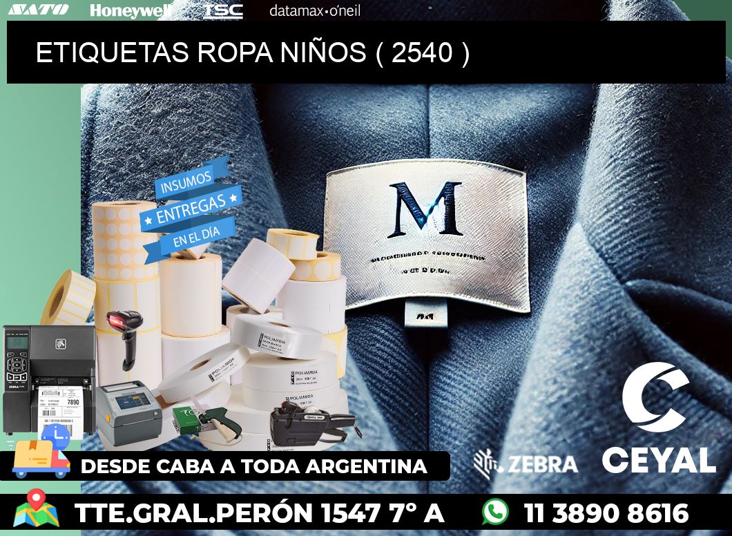 ETIQUETAS ROPA NIÑOS ( 2540 )