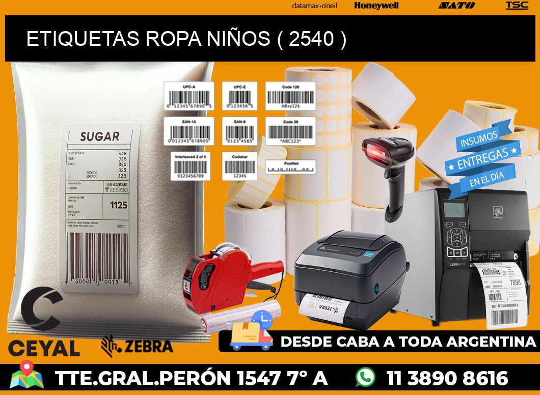 ETIQUETAS ROPA NIÑOS ( 2540 )