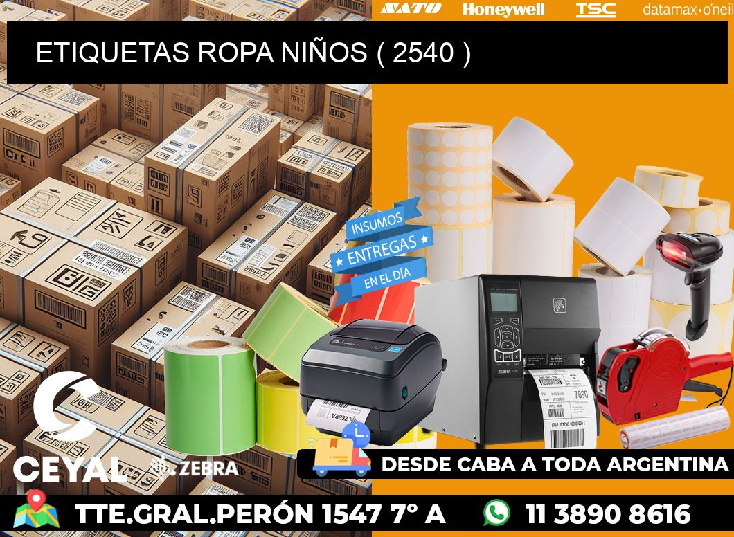 ETIQUETAS ROPA NIÑOS ( 2540 )