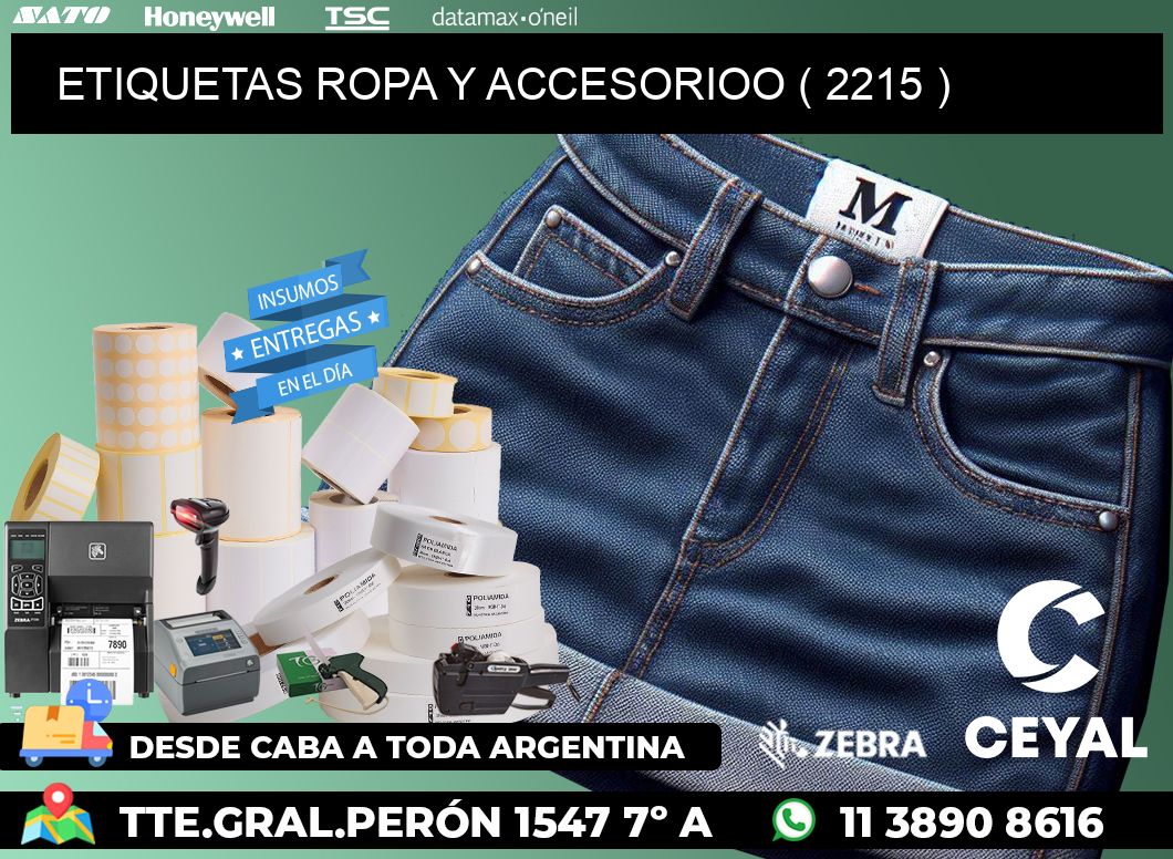 ETIQUETAS ROPA Y ACCESORIOO ( 2215 )