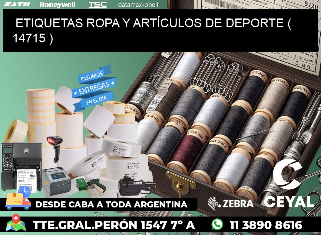 ETIQUETAS ROPA Y ARTÍCULOS DE DEPORTE ( 14715 )