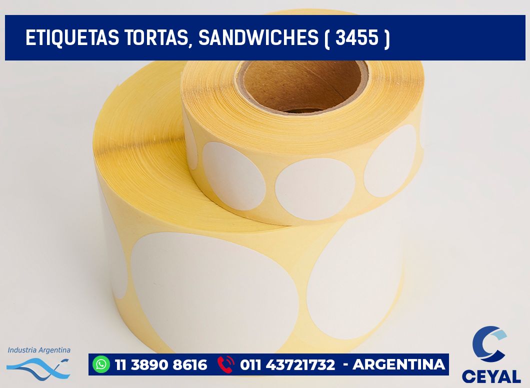 ETIQUETAS TORTAS, SANDWICHES ( 3455 )