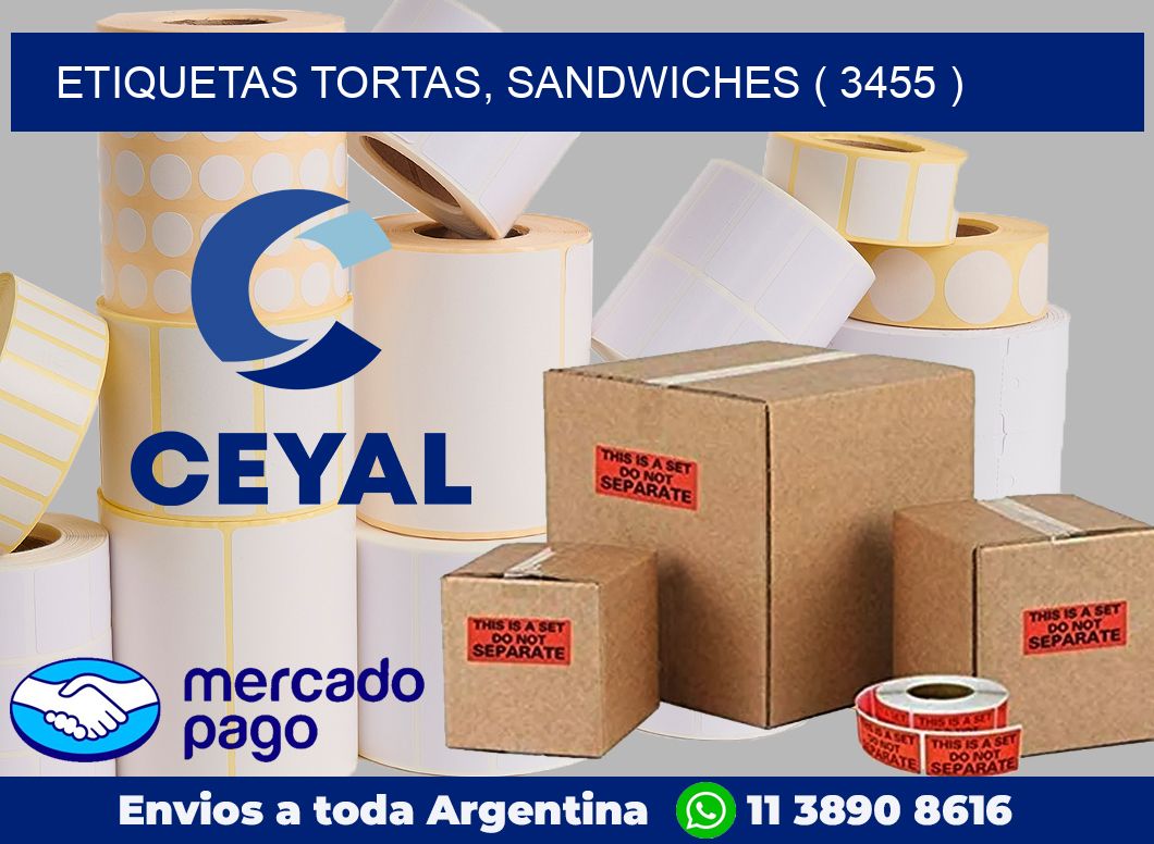 ETIQUETAS TORTAS, SANDWICHES ( 3455 )