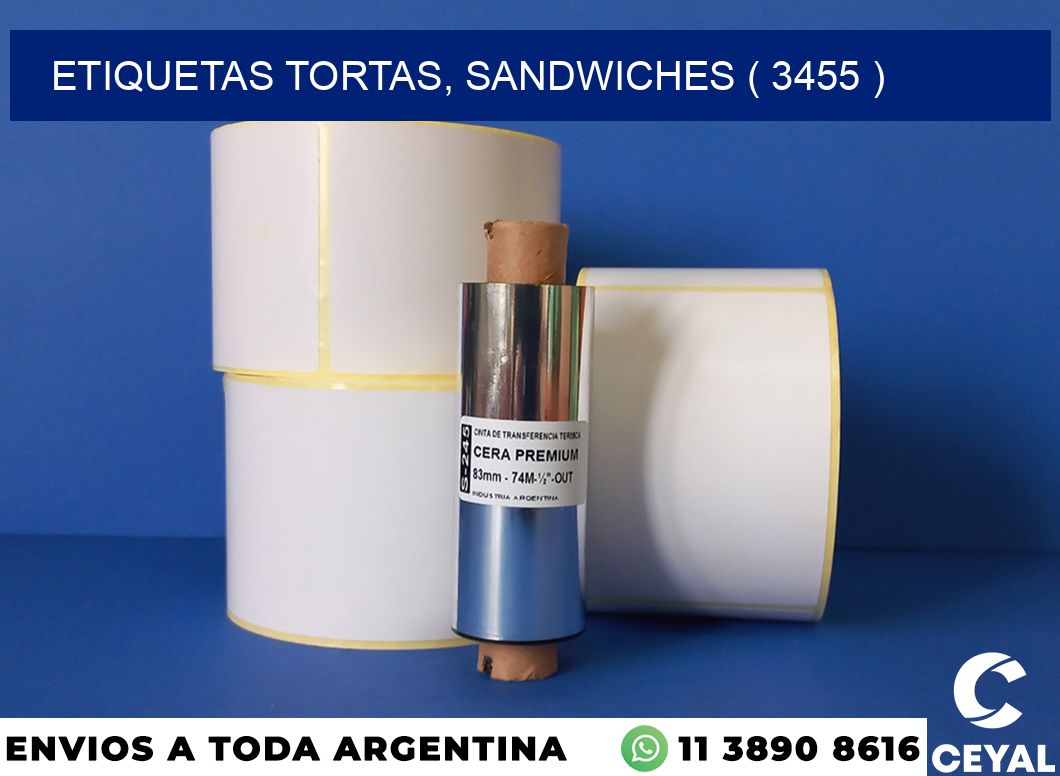 ETIQUETAS TORTAS, SANDWICHES ( 3455 )