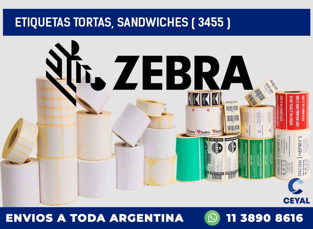 ETIQUETAS TORTAS, SANDWICHES ( 3455 )
