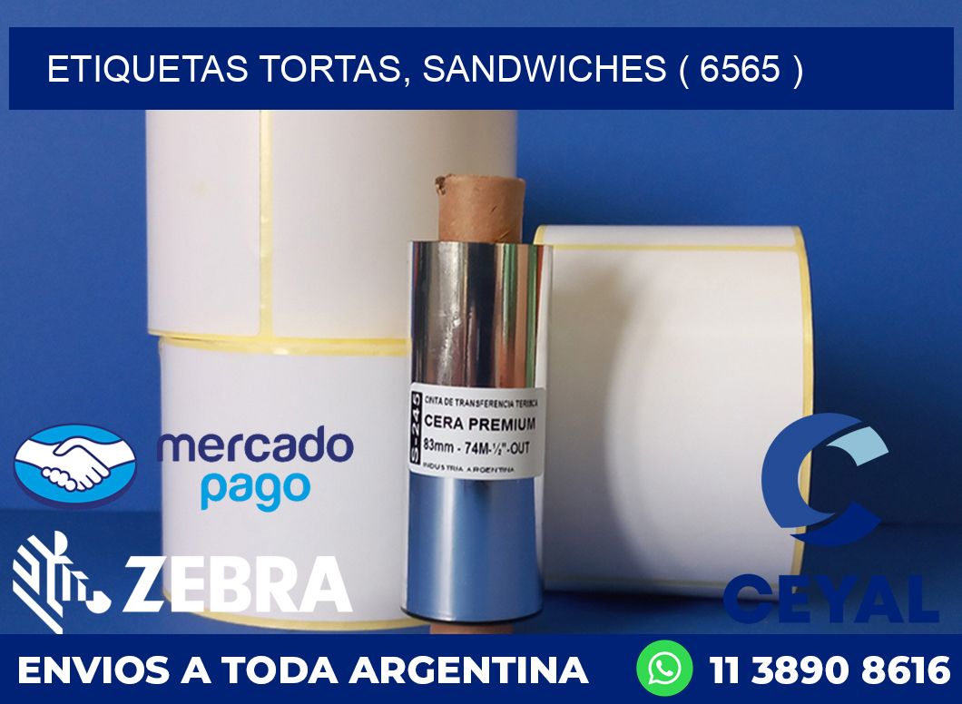 ETIQUETAS TORTAS, SANDWICHES ( 6565 )