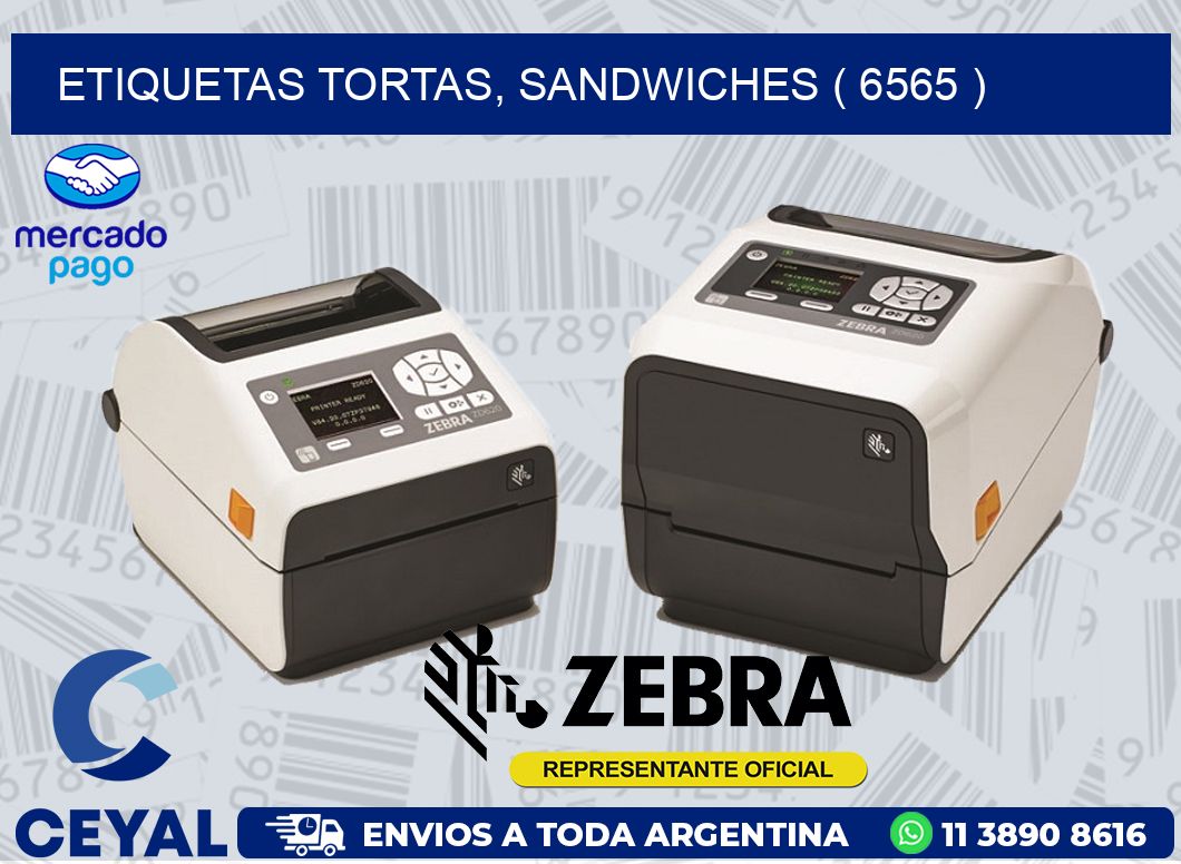 ETIQUETAS TORTAS, SANDWICHES ( 6565 )