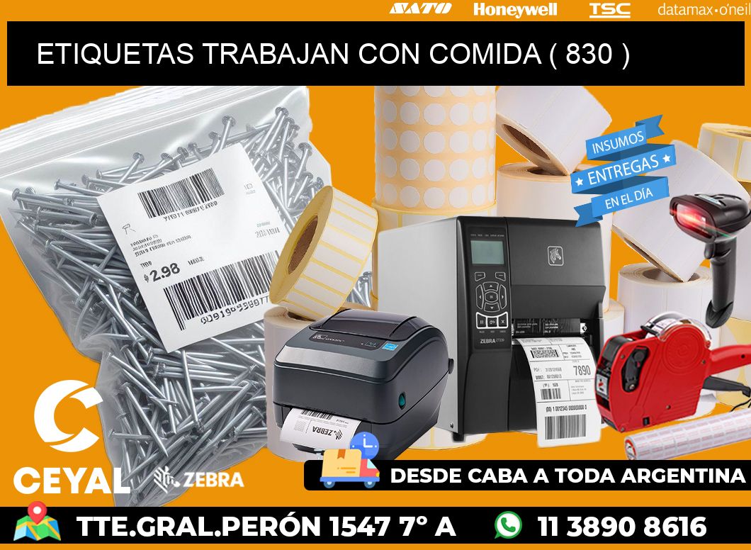 ETIQUETAS TRABAJAN CON COMIDA ( 830 )