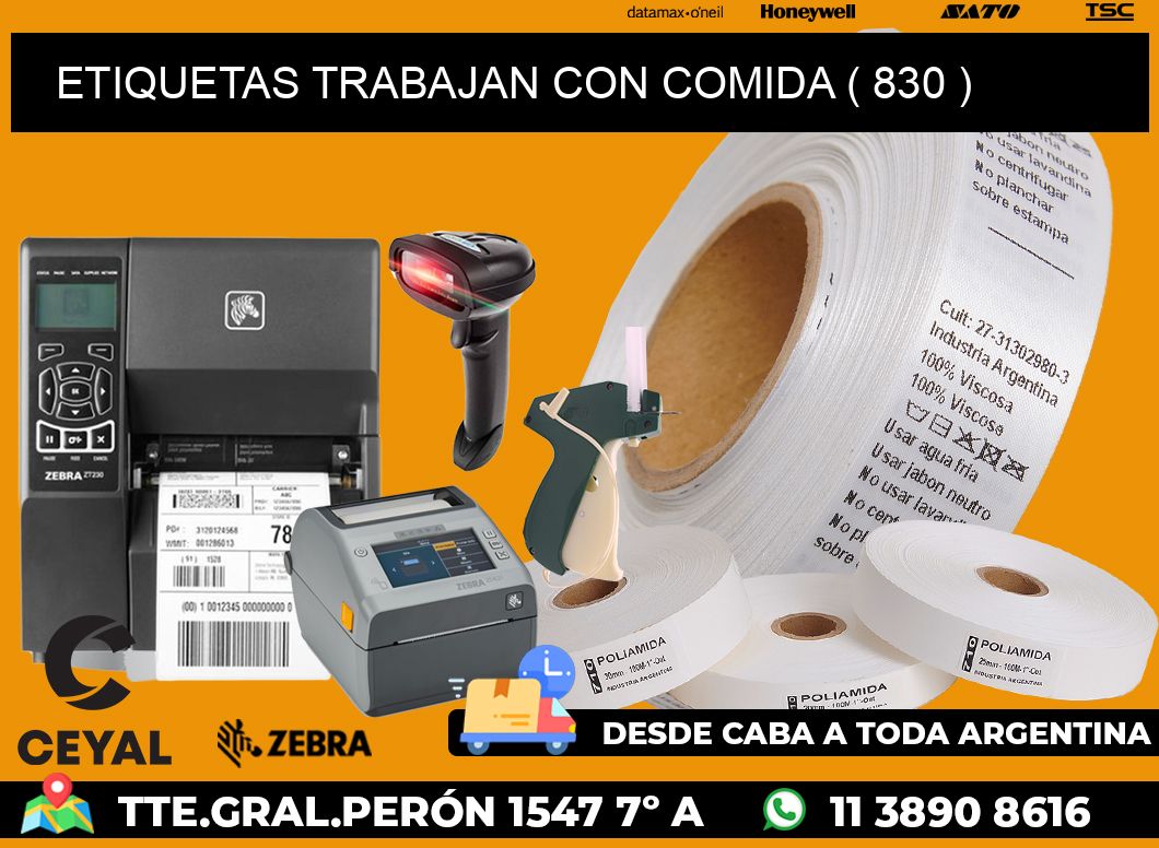 ETIQUETAS TRABAJAN CON COMIDA ( 830 )