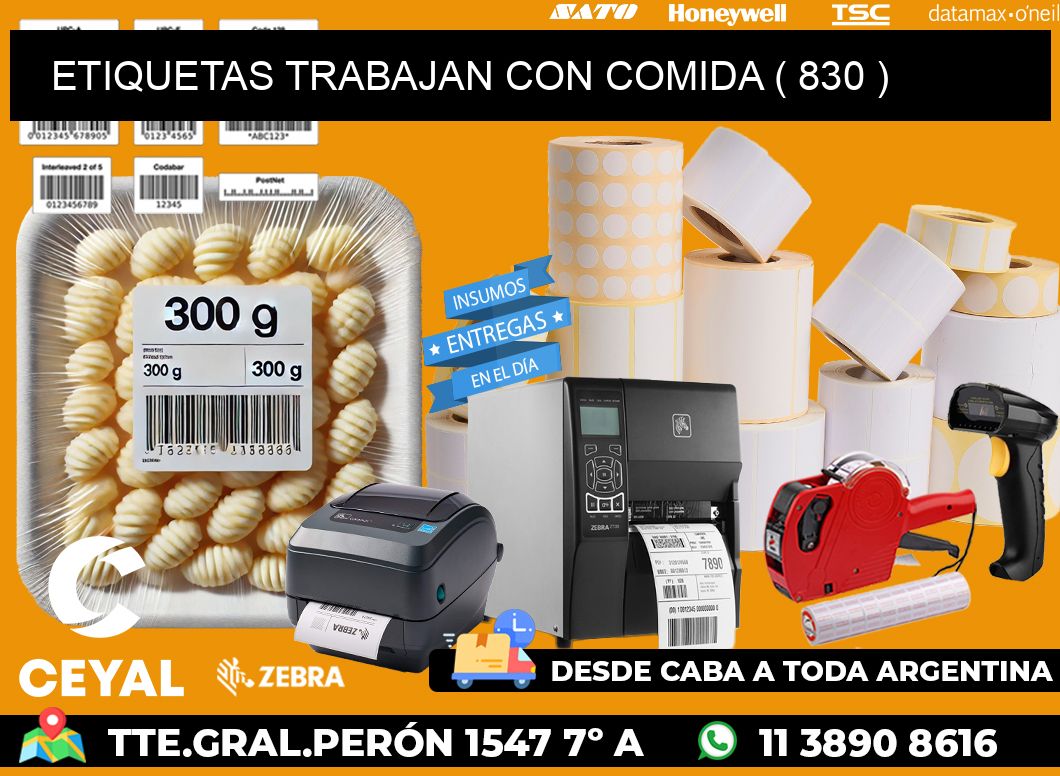 ETIQUETAS TRABAJAN CON COMIDA ( 830 )