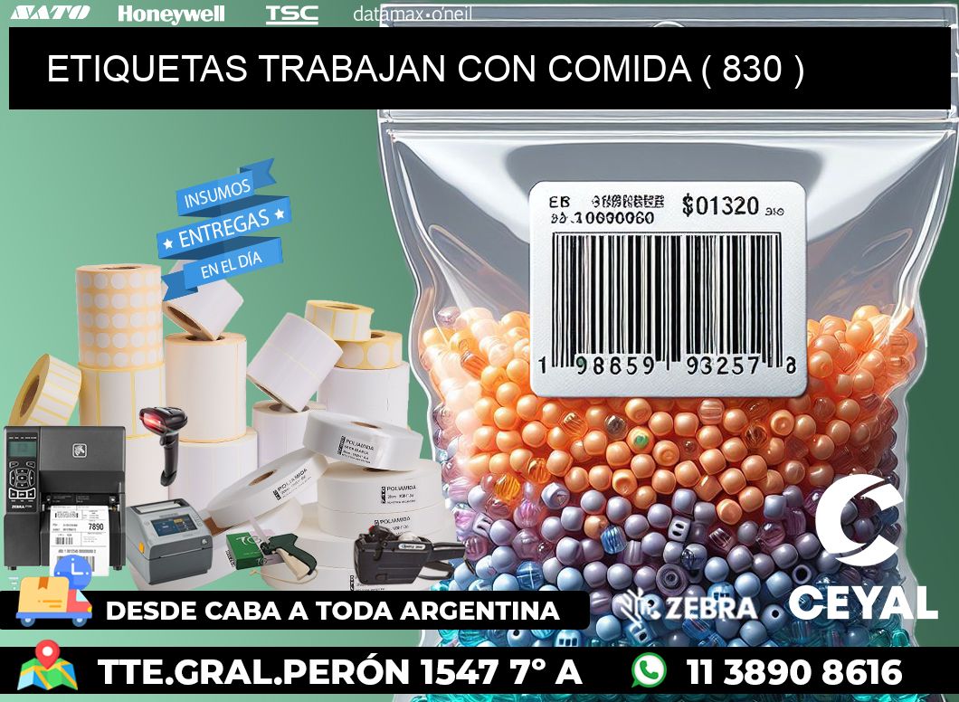 ETIQUETAS TRABAJAN CON COMIDA ( 830 )