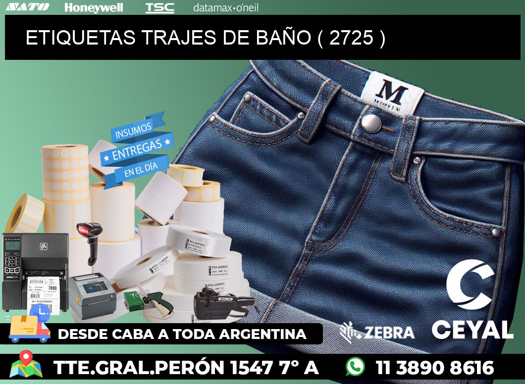 ETIQUETAS TRAJES DE BAÑO ( 2725 )