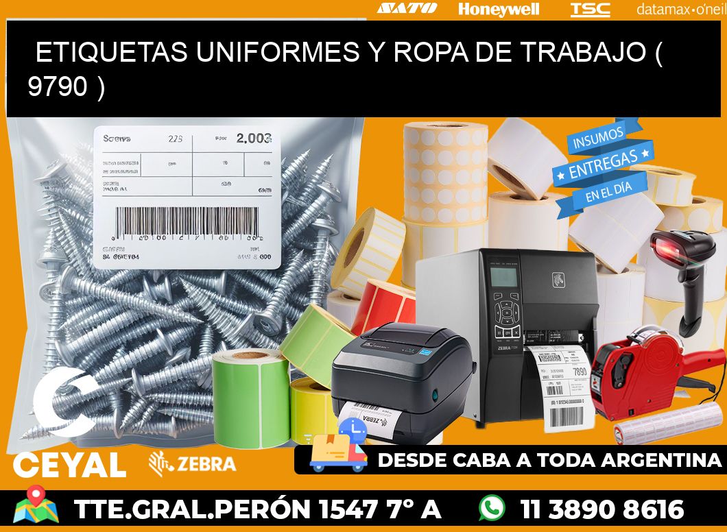 ETIQUETAS UNIFORMES Y ROPA DE TRABAJO ( 9790 )