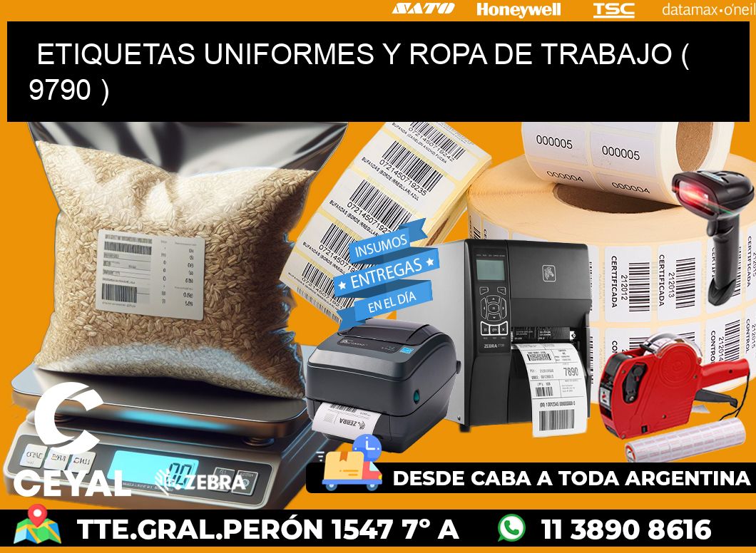 ETIQUETAS UNIFORMES Y ROPA DE TRABAJO ( 9790 )