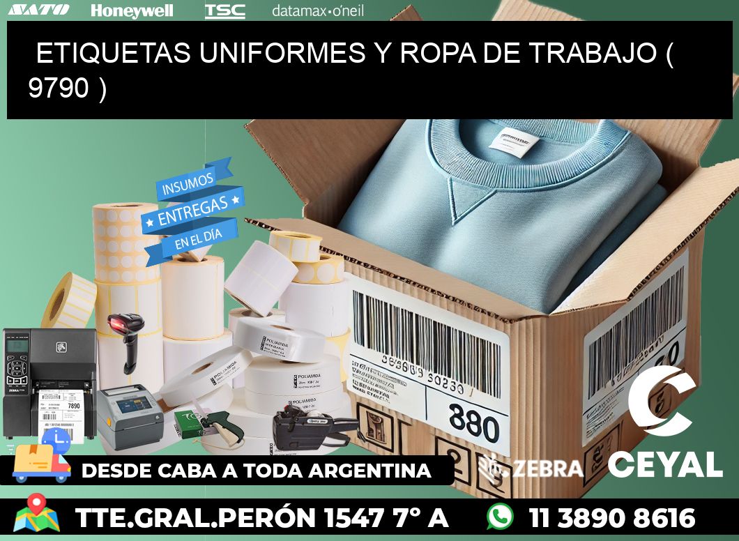 ETIQUETAS UNIFORMES Y ROPA DE TRABAJO ( 9790 )