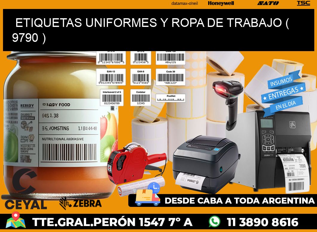 ETIQUETAS UNIFORMES Y ROPA DE TRABAJO ( 9790 )
