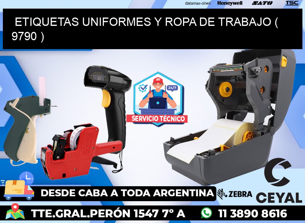 ETIQUETAS UNIFORMES Y ROPA DE TRABAJO ( 9790 )
