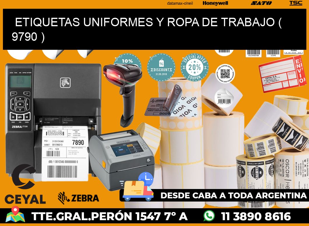 ETIQUETAS UNIFORMES Y ROPA DE TRABAJO ( 9790 )