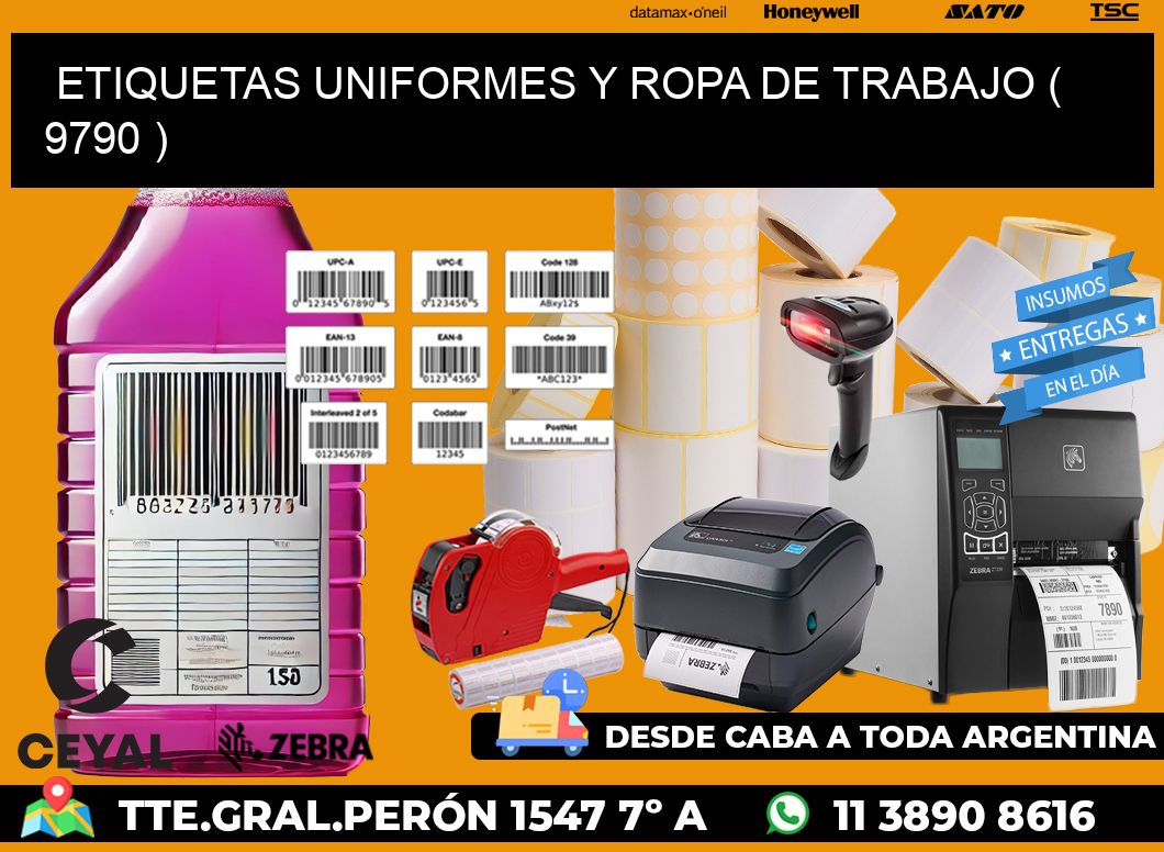 ETIQUETAS UNIFORMES Y ROPA DE TRABAJO ( 9790 )