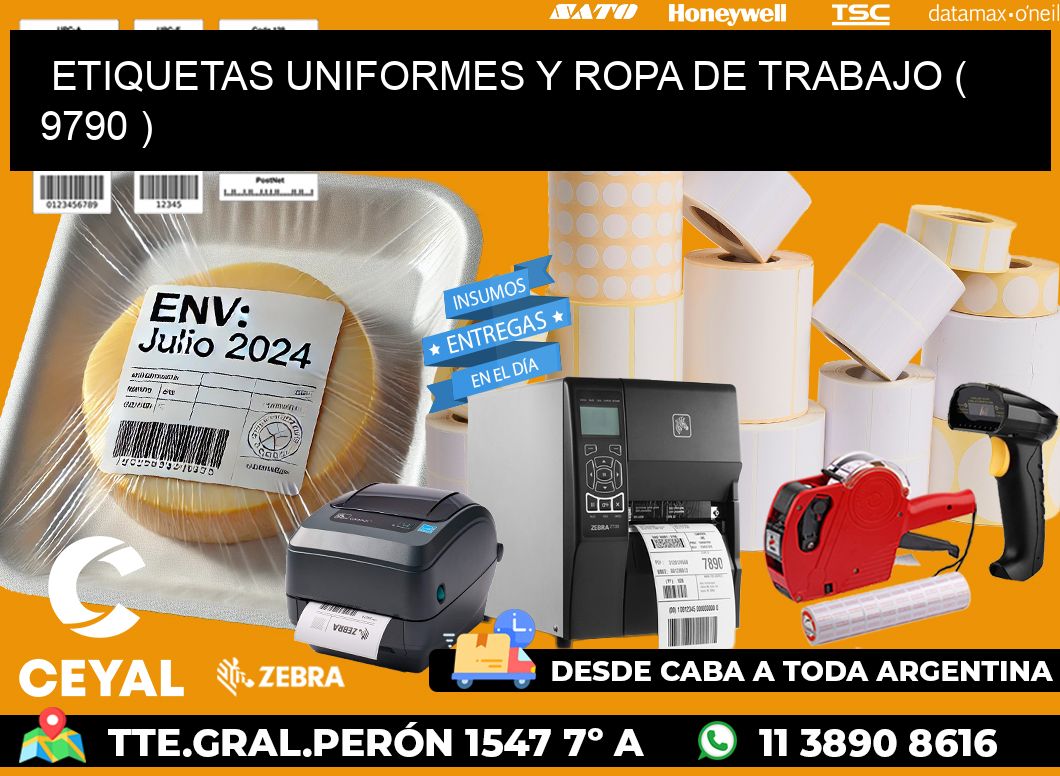 ETIQUETAS UNIFORMES Y ROPA DE TRABAJO ( 9790 )