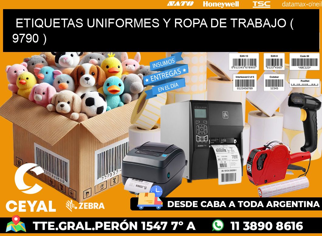 ETIQUETAS UNIFORMES Y ROPA DE TRABAJO ( 9790 )