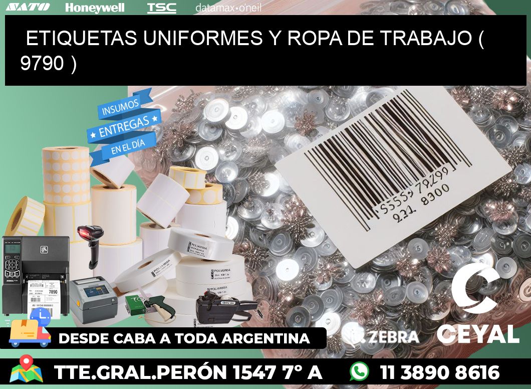 ETIQUETAS UNIFORMES Y ROPA DE TRABAJO ( 9790 )