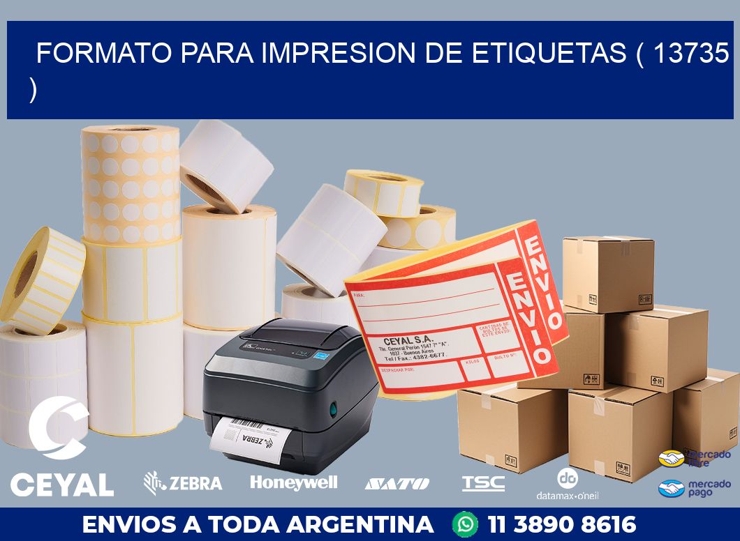 FORMATO PARA IMPRESION DE ETIQUETAS ( 13735 )
