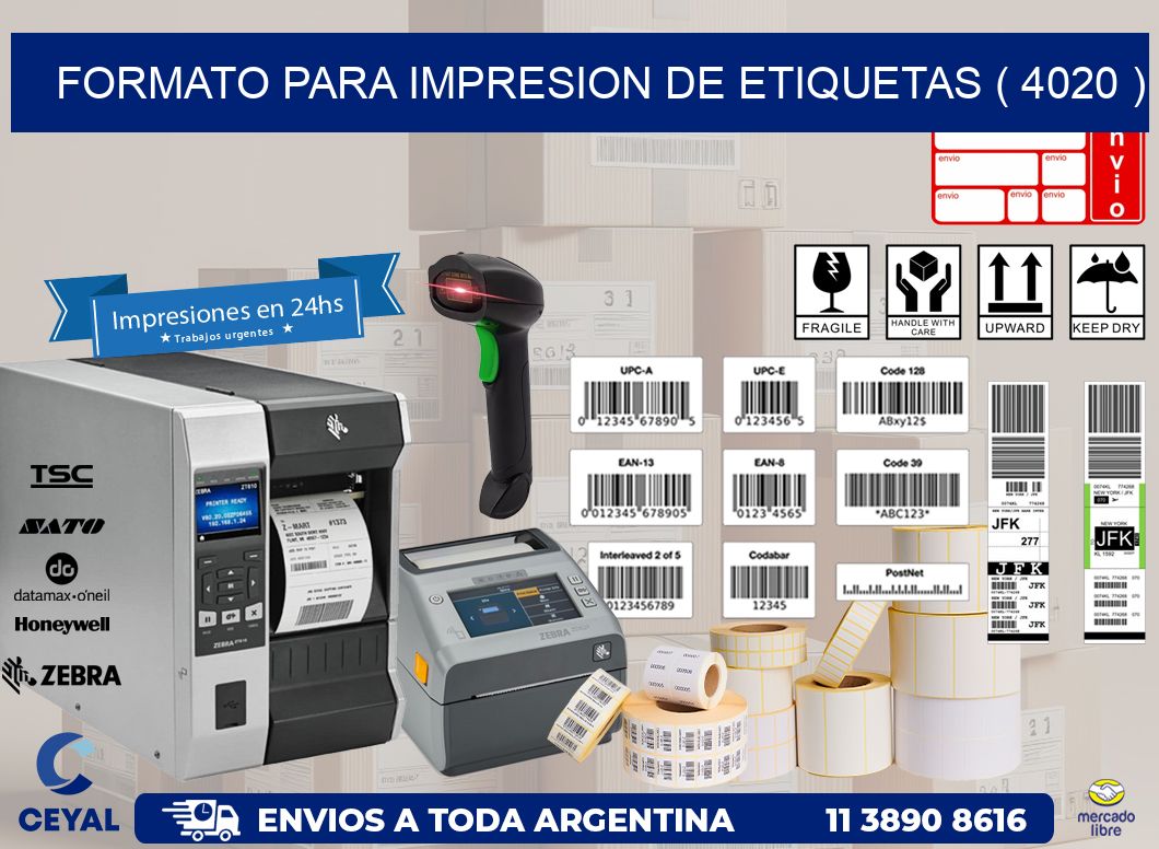 FORMATO PARA IMPRESION DE ETIQUETAS ( 4020 )