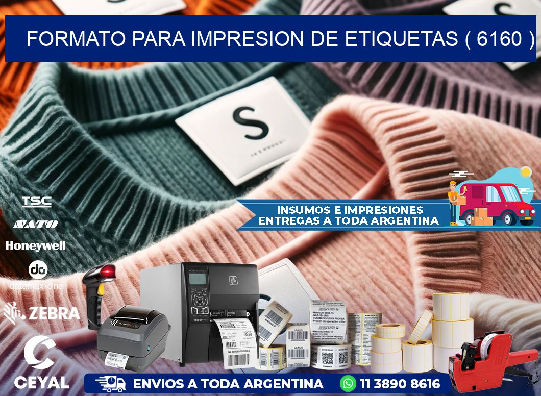 FORMATO PARA IMPRESION DE ETIQUETAS ( 6160 )