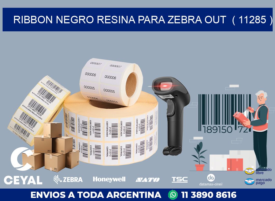 RIBBON NEGRO RESINA PARA ZEBRA OUT  ( 11285 )