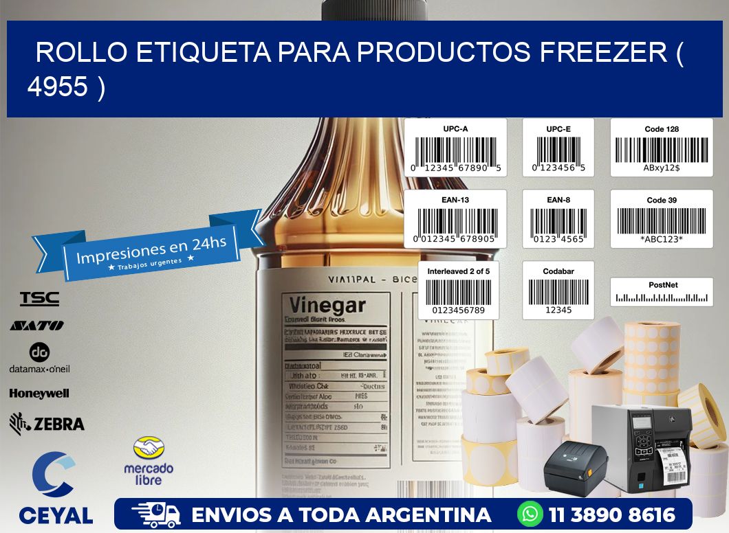 ROLLO ETIQUETA PARA PRODUCTOS FREEZER ( 4955 )