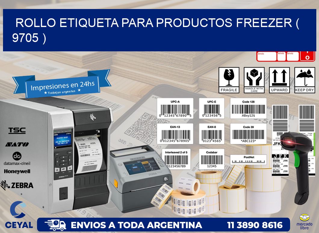 ROLLO ETIQUETA PARA PRODUCTOS FREEZER ( 9705 )