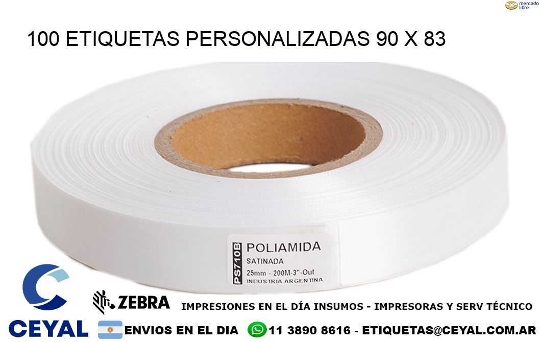 100 ETIQUETAS PERSONALIZADAS 90 x 83