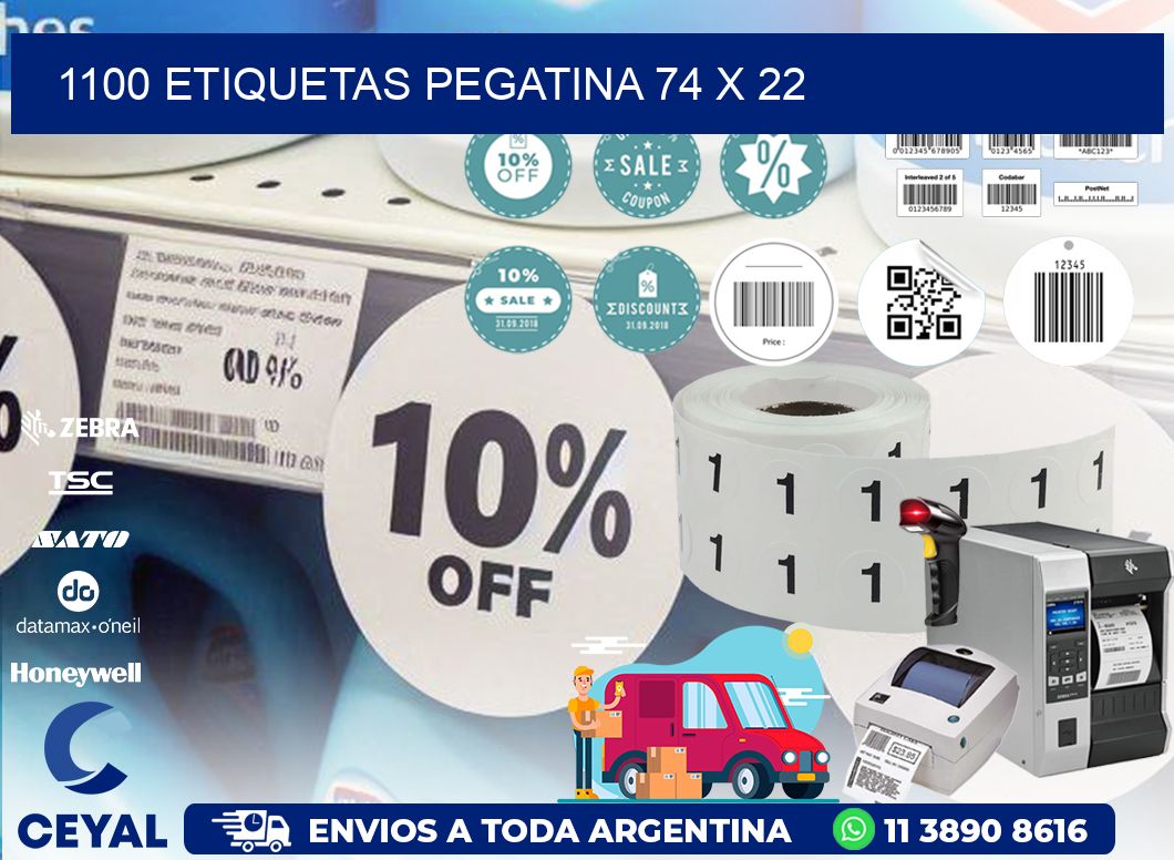 1100 ETIQUETAS PEGATINA 74 x 22