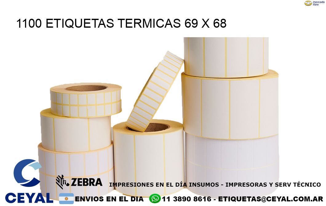 1100 ETIQUETAS TERMICAS 69 x 68