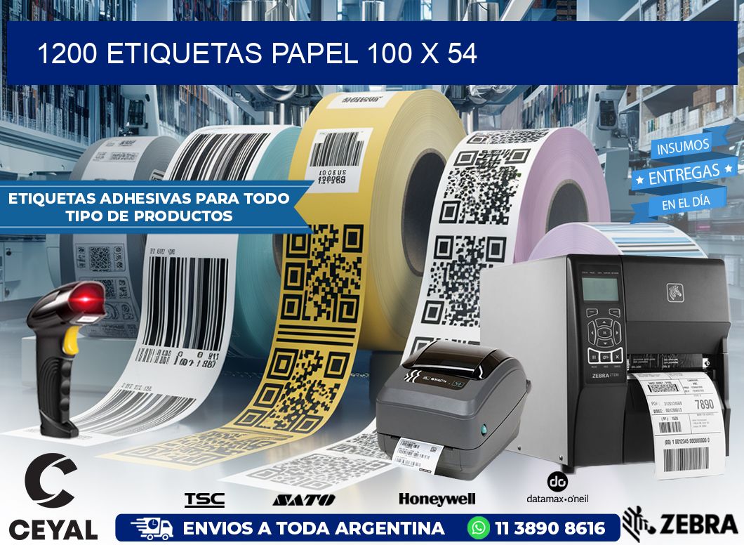 1200 ETIQUETAS PAPEL 100 x 54