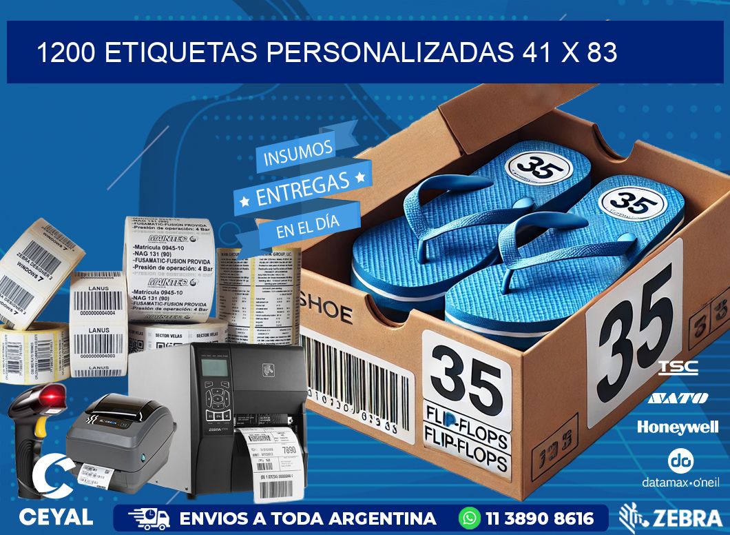 1200 ETIQUETAS PERSONALIZADAS 41 x 83