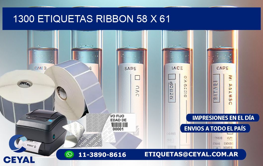 1300 ETIQUETAS RIBBON 58 x 61